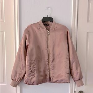 Satin Mauve Bomber Jacket